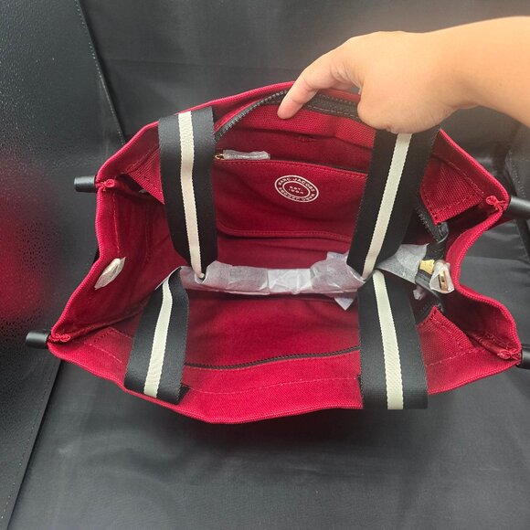 Marc Jacobs Medium Logo Canvas Tote Bag / H050M06FA21-629 Savvy Red - Picture 6 of 9